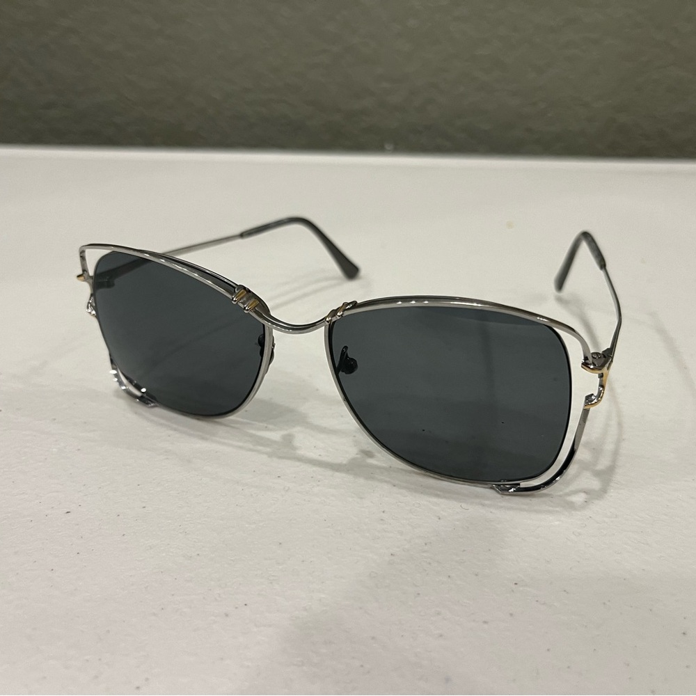 Vintage Tura Sunglasses Frames Only Silver Full Rim Wire Made in Japan